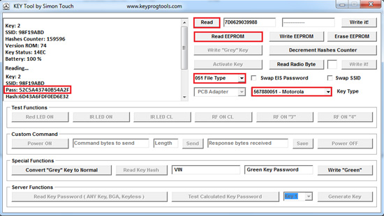 Motorola KEY Password reader